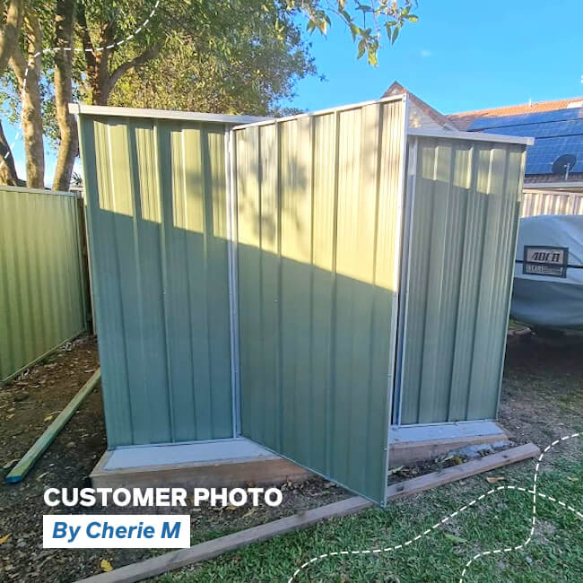 Cheap Sheds Large Shed 2.45m x 2.8m x 2.08m with Bonus Skylight in Rivergum 2